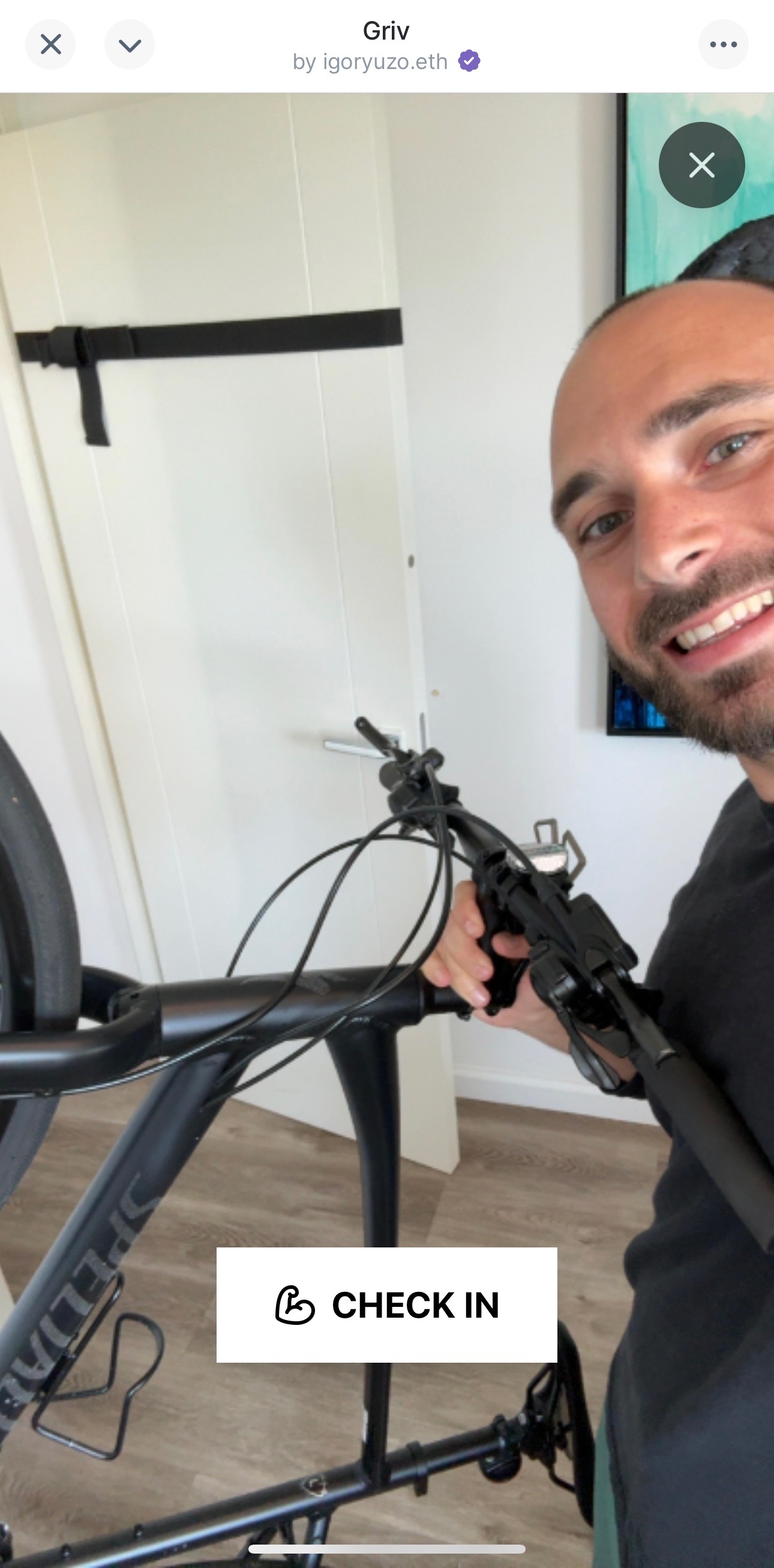 Taking photo for check-in